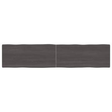 Table Top Dark Brown 180x40x(2-4) cm Treated Solid Wood Live Edge