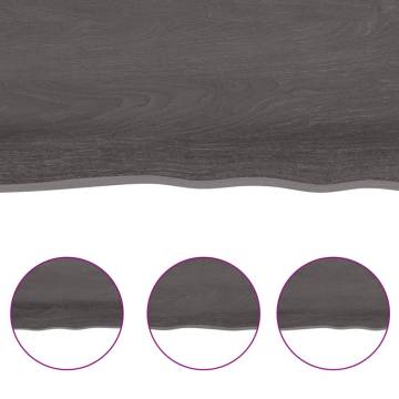 Table Top Dark Brown 180x40x(2-4) cm Treated Solid Wood Live Edge