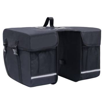 Double Bicycle Bag for Pannier Rack Waterproof 35 L Black