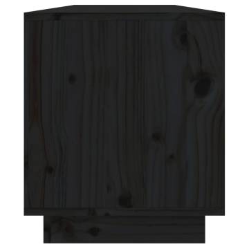 TV Cabinet Black 110.5x34x40 cm Solid Wood Pine