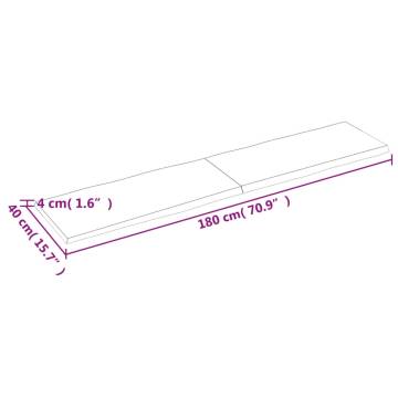 Table Top 180x40x(2-4) cm Untreated Solid Wood Live Edge