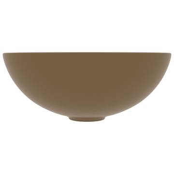 Bathroom Sink Ceramic Matt Cream Round