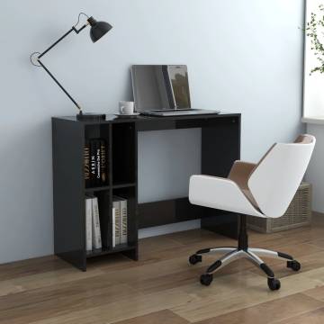 Notebook Desk High Gloss Black 102.5x35x75 cm Engineered Wood