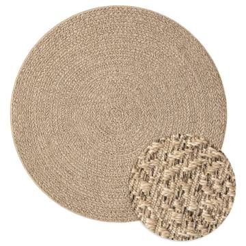 Rug 90 cm Jute Look Indoor and Outdoor