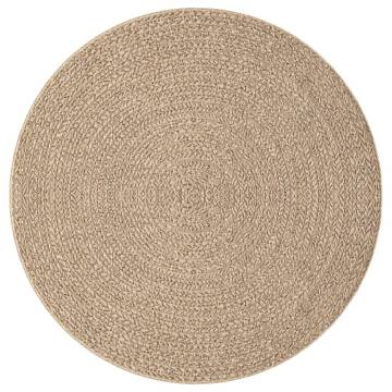 Rug 90 cm Jute Look Indoor and Outdoor