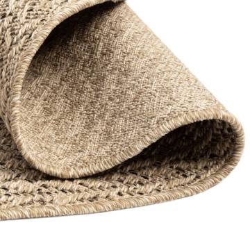 Rug 90 cm Jute Look Indoor and Outdoor