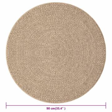 Rug 90 cm Jute Look Indoor and Outdoor