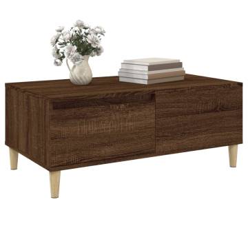 Coffee Table Brown Oak 90x50x36.5 cm Engineered Wood