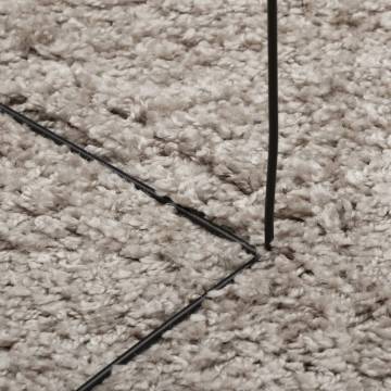 Shaggy Rug PAMPLONA High Pile Modern Beige Ø 160 cm