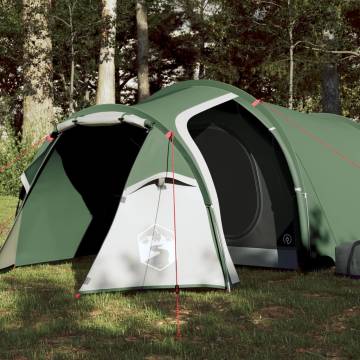 Camping Tent 4-Person Green Blackout Fabric Waterproof