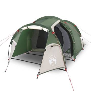 Camping Tent 4-Person Green Blackout Fabric Waterproof