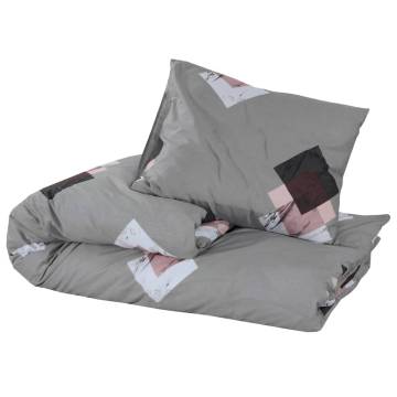 Duvet Cover Set Grey 200x200 cm Cotton