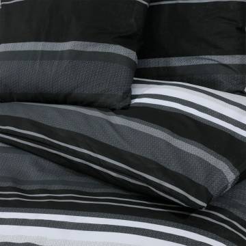 Duvet Cover Set Black and White 225x220 cm Cotton