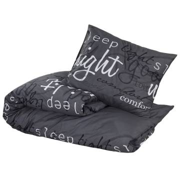 Duvet Cover Set Black 155x220 cm Cotton