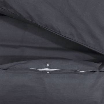 Duvet Cover Set Black 155x220 cm Cotton