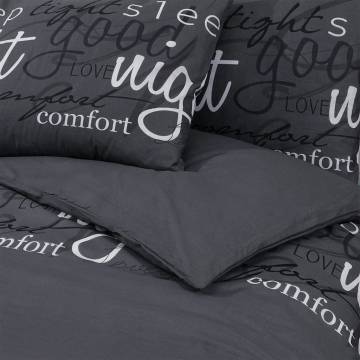 Duvet Cover Set Black 155x220 cm Cotton