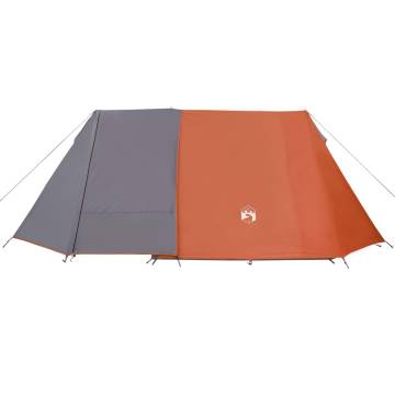 Camping Tent 3-Person Grey and Orange Blackout Fabric Waterproof