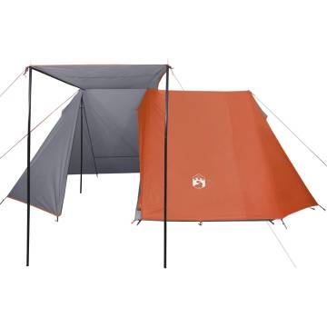 Camping Tent 3-Person Grey and Orange Blackout Fabric Waterproof