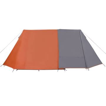 Camping Tent 3-Person Grey and Orange Blackout Fabric Waterproof