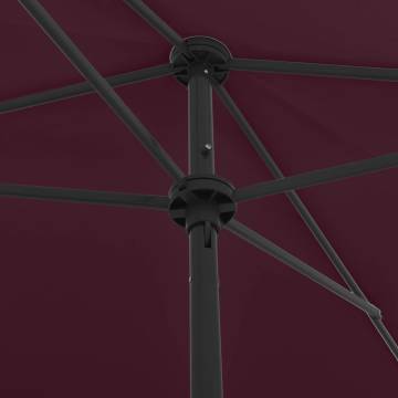 Beach Umbrella Bordeaux Red 200x125 cm