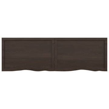 Bathroom Countertop Dark Brown 160x50x(2-6) cm Treated Solid Wood