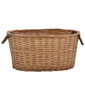 Firewood Basket with Carrying Handles 58x42x29 cm Natural Willow