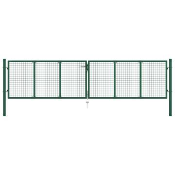 Mesh Garden Gate Steel 400x75 cm Green