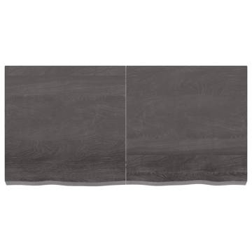 Bathroom Countertop Dark Brown 120x60x(2-6) cm Treated Solid Wood