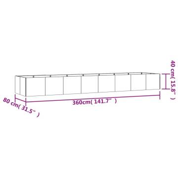 Garden Raised Bed 360x80x40 cm Corten Steel