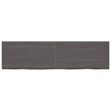 Bathroom Countertop Dark Brown 220x60x(2-6) cm Treated Solid Wood