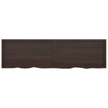 Bathroom Countertop Dark Brown 220x60x(2-6) cm Treated Solid Wood