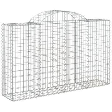 Arched Gabion Baskets 14 pcs 200x50x120/140 cm Galvanised Iron