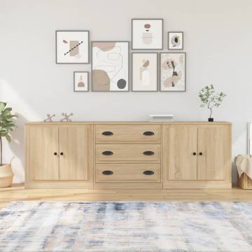 Sideboards 3 pcs Sonoma Oak Engineered Wood