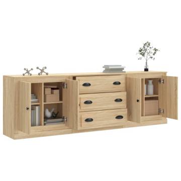 Sideboards 3 pcs Sonoma Oak Engineered Wood