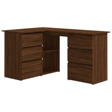 Corner Desk Brown Oak 145x100x76 cm Engineered Wood