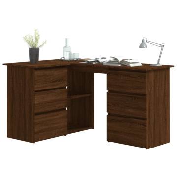 Corner Desk Brown Oak 145x100x76 cm Engineered Wood