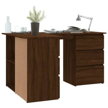 Corner Desk Brown Oak 145x100x76 cm Engineered Wood