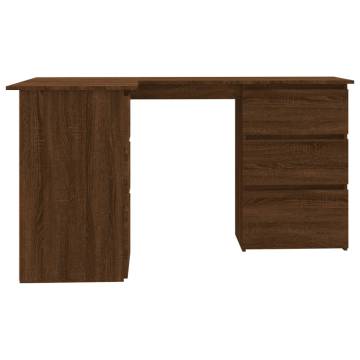 Corner Desk Brown Oak 145x100x76 cm Engineered Wood