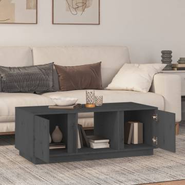 Coffee Table Grey 110x50x40 cm Solid Wood Pine