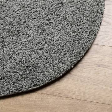 Shaggy Rug High Pile Modern Green Ø 240 cm