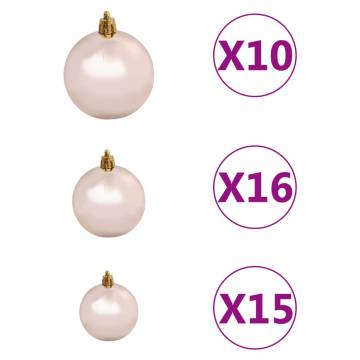 Artificial Pre-lit Christmas Tree with Ball Set White 210 cm PVC