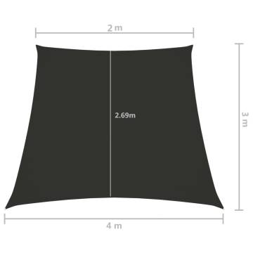 Sunshade Sail Oxford Fabric Trapezium 2/4x3 m Anthracite