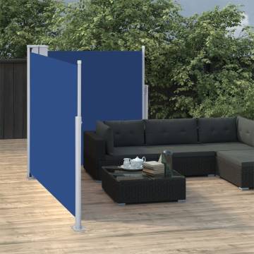 Retractable Side Awning Blue 117x600 cm