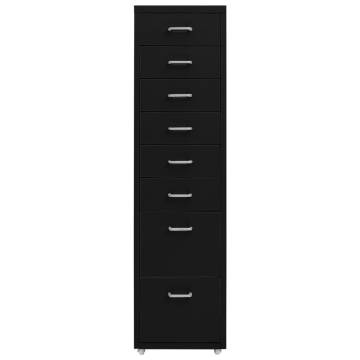 Mobile File Cabinet Black 28x41x109 cm Metal