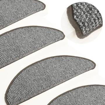 Carpet Stair Treads 15 pcs Grey 56x17x3 cm