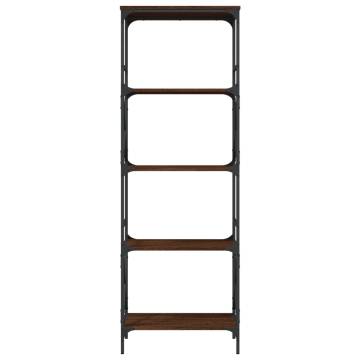 Bookcase 5-Tier Brown Oak 59x35x171 cm Engineered Wood