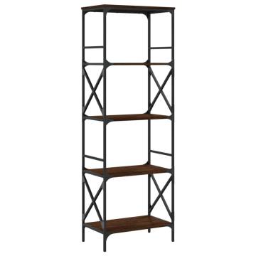 Bookcase 5-Tier Brown Oak 59x35x171 cm Engineered Wood