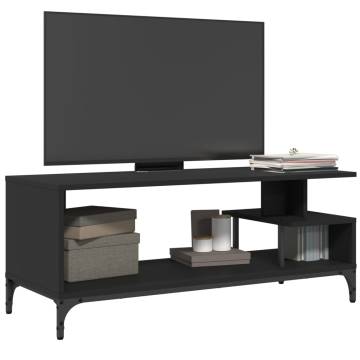 TV Cabinet Black 102x40x41 cm Engineered Wood and Powder-coated Steel