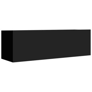 TV Cabinets 4 pcs Black 100x30x30 cm Engineered Wood