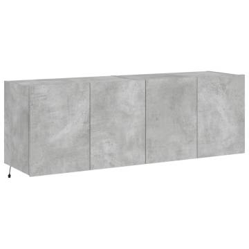 TV Wall Cabinets with LED Lights 2 pcs Concrete Grey 60x35x41 cm